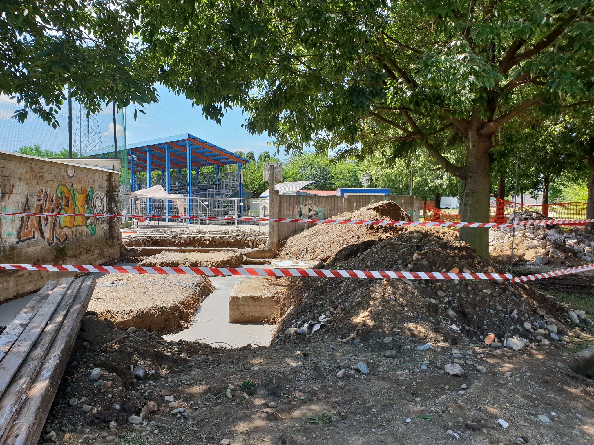 Construction works at an EBC21 competition venue