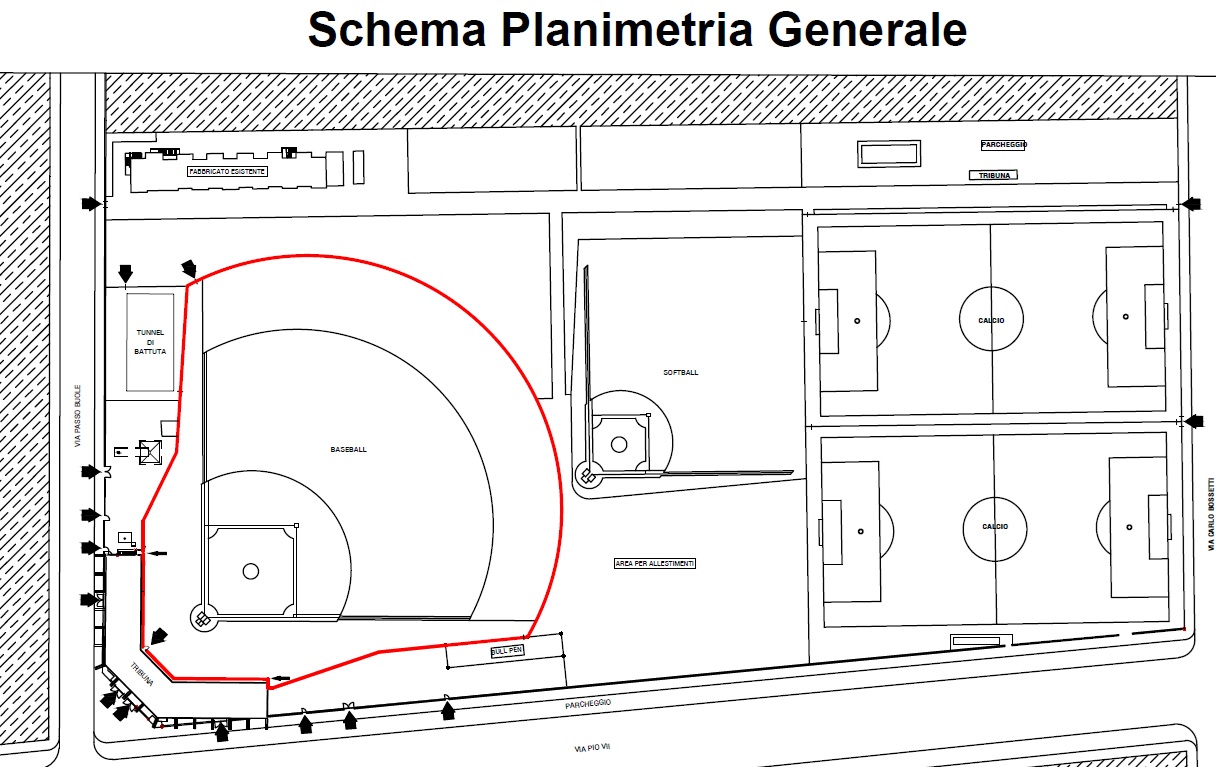 General plan of Passo Buole Sports Complex